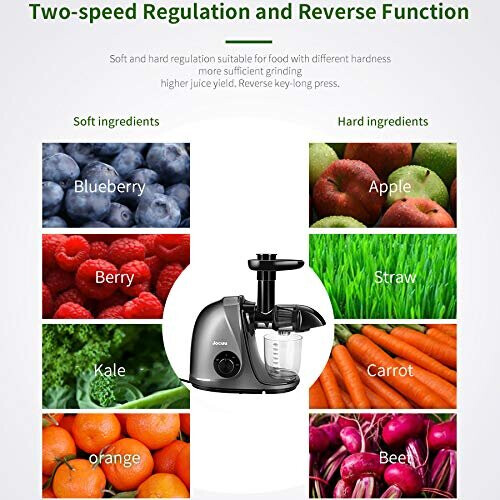 Slow Juicer Masticating Juicer Machine, Jocuu Juicers for Fruit and