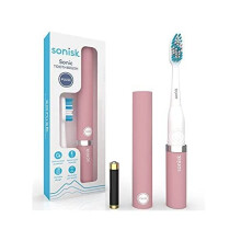 Sonisk Pulse | Battery Powered Electric Toothbrush | Sonic Technology | 1x Battery, 2X Brush Heads, 1x Travel Case Included | 31,000 Strokes Per