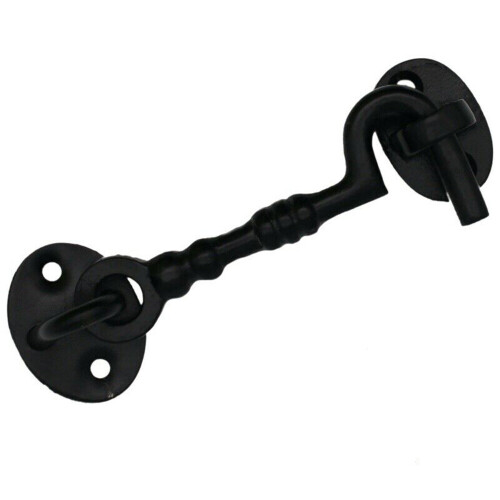 200MM Cabin Hook Eye Door Hold Back Open Classic Cast Iron Gate Holder 1