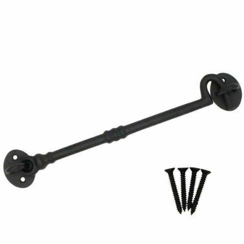 200MM Cabin Hook Eye Door Hold Back Open Classic Cast Iron Gate Holder 2