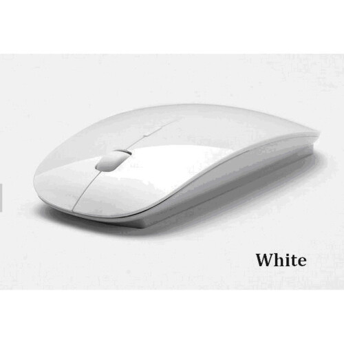(Black) USB Slim Wireless Mouse - Black / White 2