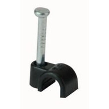 (White, 9mm) Round Cable Clips - Sizes 3.5mm - 12mm - White / Black - Pack of 100