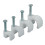 (White, 4mm) Round Cable Clips - Sizes 3.5mm - 12mm - White / Black - Pack of 100 4