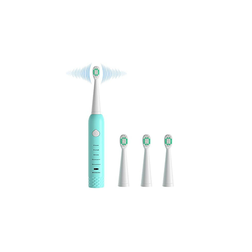 Sonic Electric Toothbrushes for Kids-5 Modes with Smart Timer, Waterproof USB Charging Rechargeable Ultrasonic Toothbrushes, 4 Replacement Brush