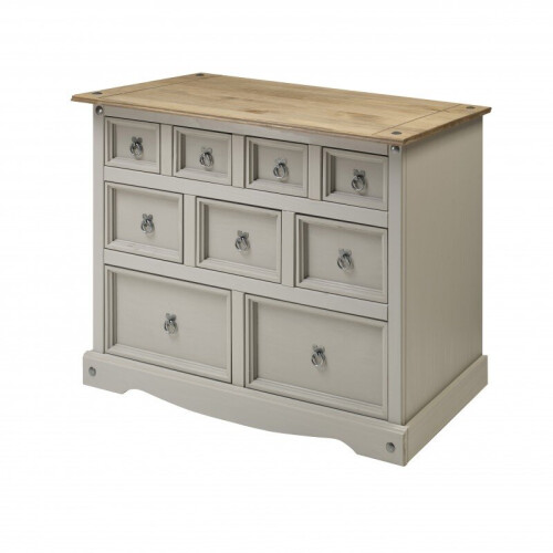 Mercers Furniture Corona Grey Wax Merchants Chest Sideboard Solid Pine Furniture 1