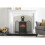 Fire Screen Spark Guard Filigree Tri Fold Black Freestanding 1