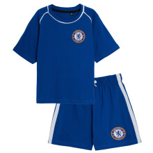 (11-12 Years) Kids Chelsea FC Short Pyjamas Boys Premiership Football Club Kit Shorts T-shirt