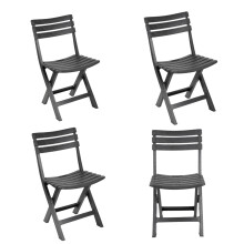 (4Pc Set) Collapsible Outdoor Folding Garden Chair