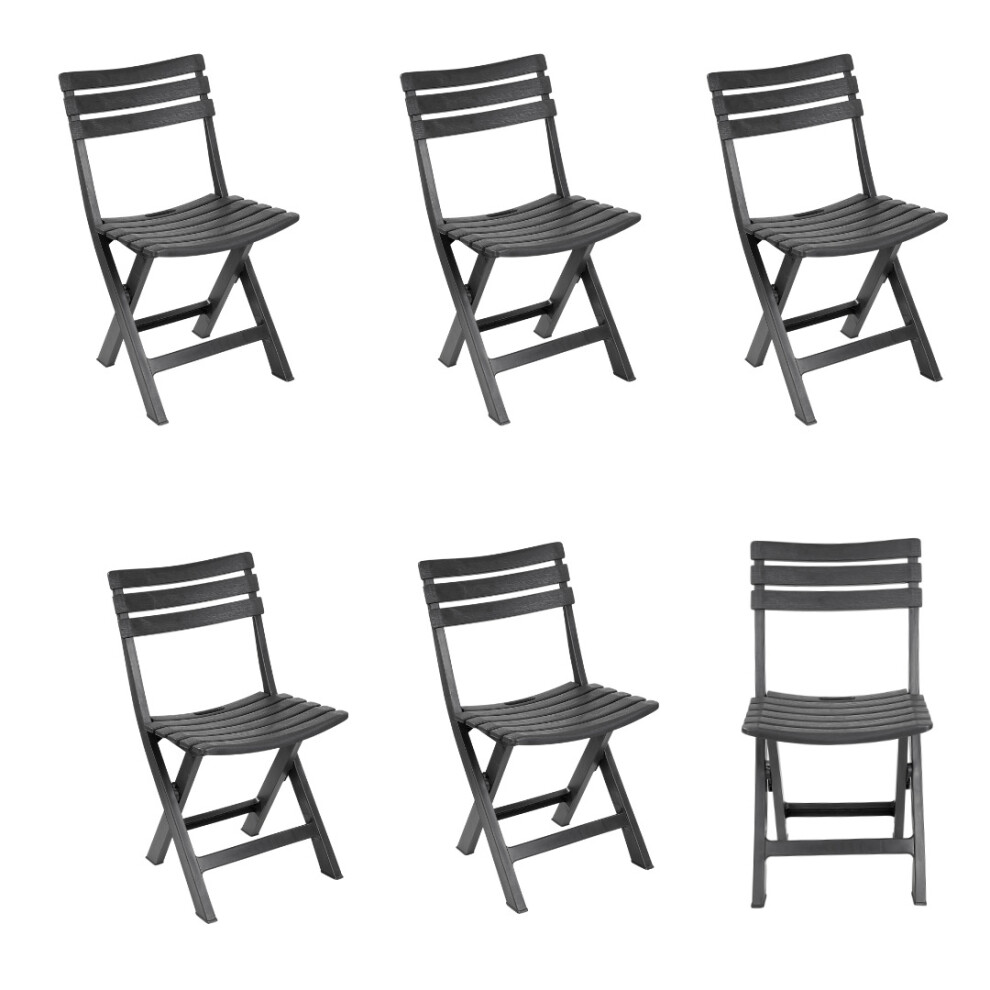 (6Pc Set) Collapsible Outdoor Folding Garden Chair