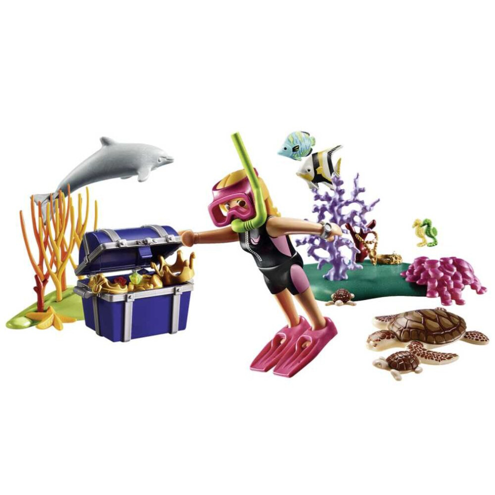 Playmobil Treasure Diver Figure Set Multicolour