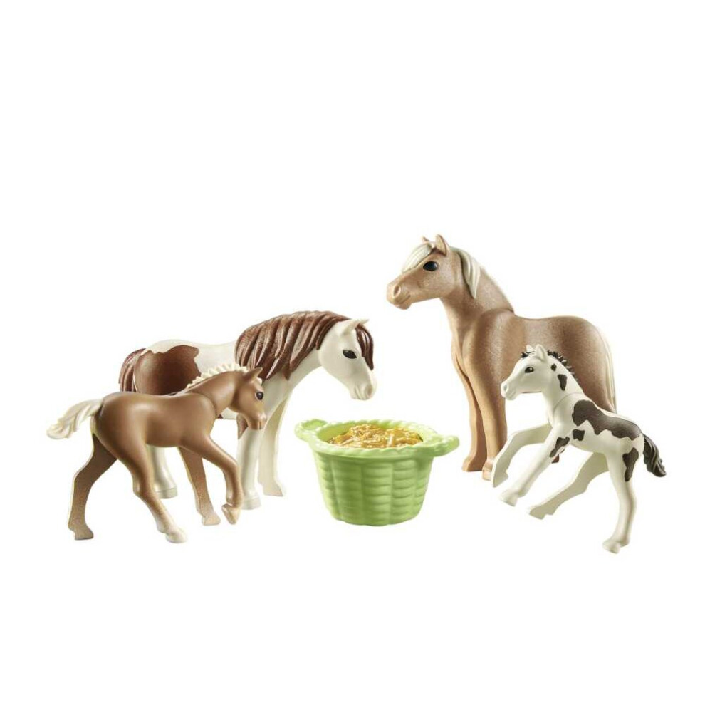 Playmobil Country Pony Farm Icelandic Ponies Toy With Foals Multicolour