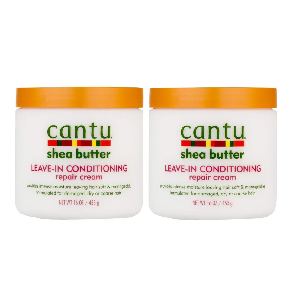 Cantu Shea Butter Leave-In Conditioning Repair Cream, 16 Ounce (Pack of 2)