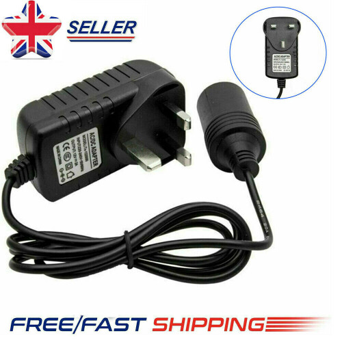 Car Cigarette Lighter 240V Mains Plug to 12V Socket Adapter AC/DC 1