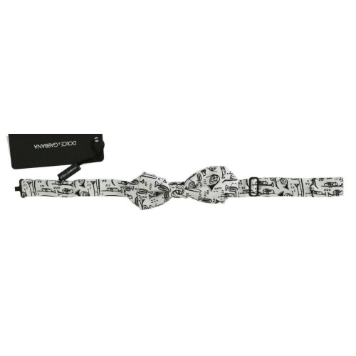 Dolce & Gabbana DOLCE & GABBANA Bow Tie Men White Instruments Adjustable Neck Papillon 1