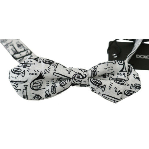 Dolce & Gabbana DOLCE & GABBANA Bow Tie Men White Instruments Adjustable Neck Papillon