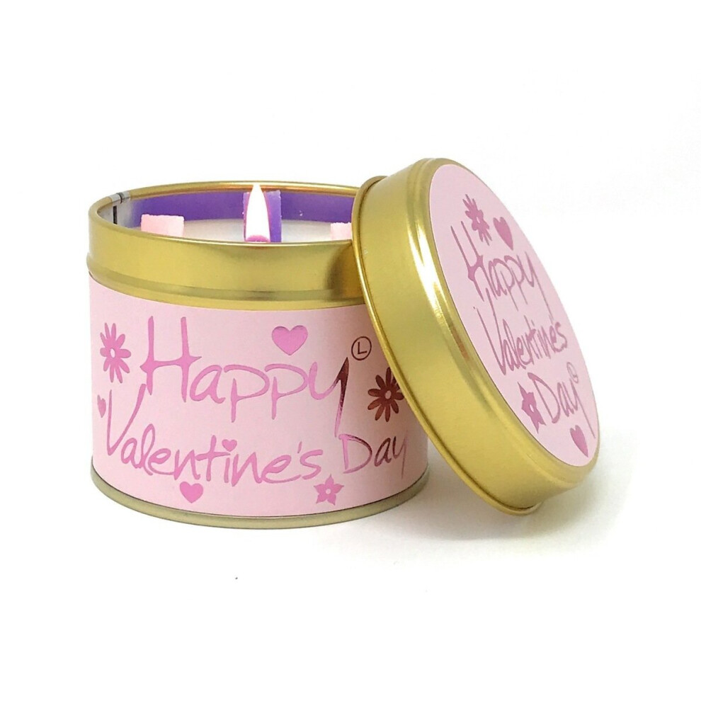 Lily Flame Candle in a Tin - Happy Valentine's Day