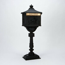 (Black) Post Mail Letter Box Freestanding Victorian Style