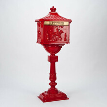 (Red) Post Mail Letter Box Freestanding Victorian Style