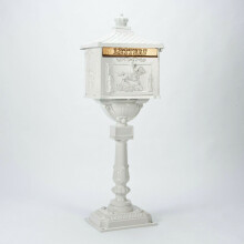 (White) Post Mail Letter Box Freestanding Victorian Style