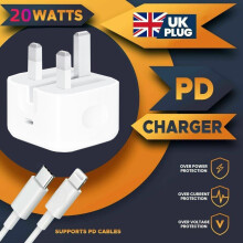 For iPhone 13 12 11 Pro Mini XR XS MAX 20W Fast Charging USB-C PD Plug Power Adapter Charger+ Free Charger Cable