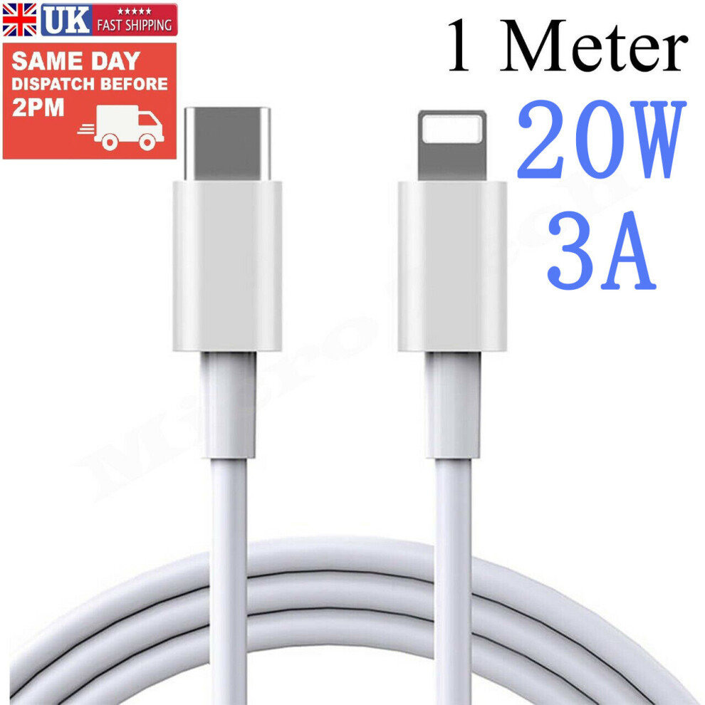 20W Type C Fast Charger Lightning Cable For iPhone 13 12 ä¸¨1M USB C Cable