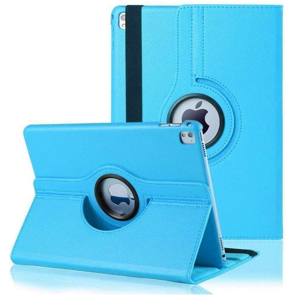 (iPad 10.2 (2019) 7th Gen, Sky Blue) For Apple iPad 10.2 inch 9th, 8th, 7th Generation 2020, 2019 Leather 360 Rotating Smart Stand Case Cover For New