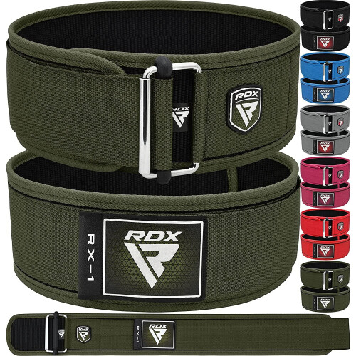 (Large, Green) RDX Weight Lifting Belt, Adjustable Back Support