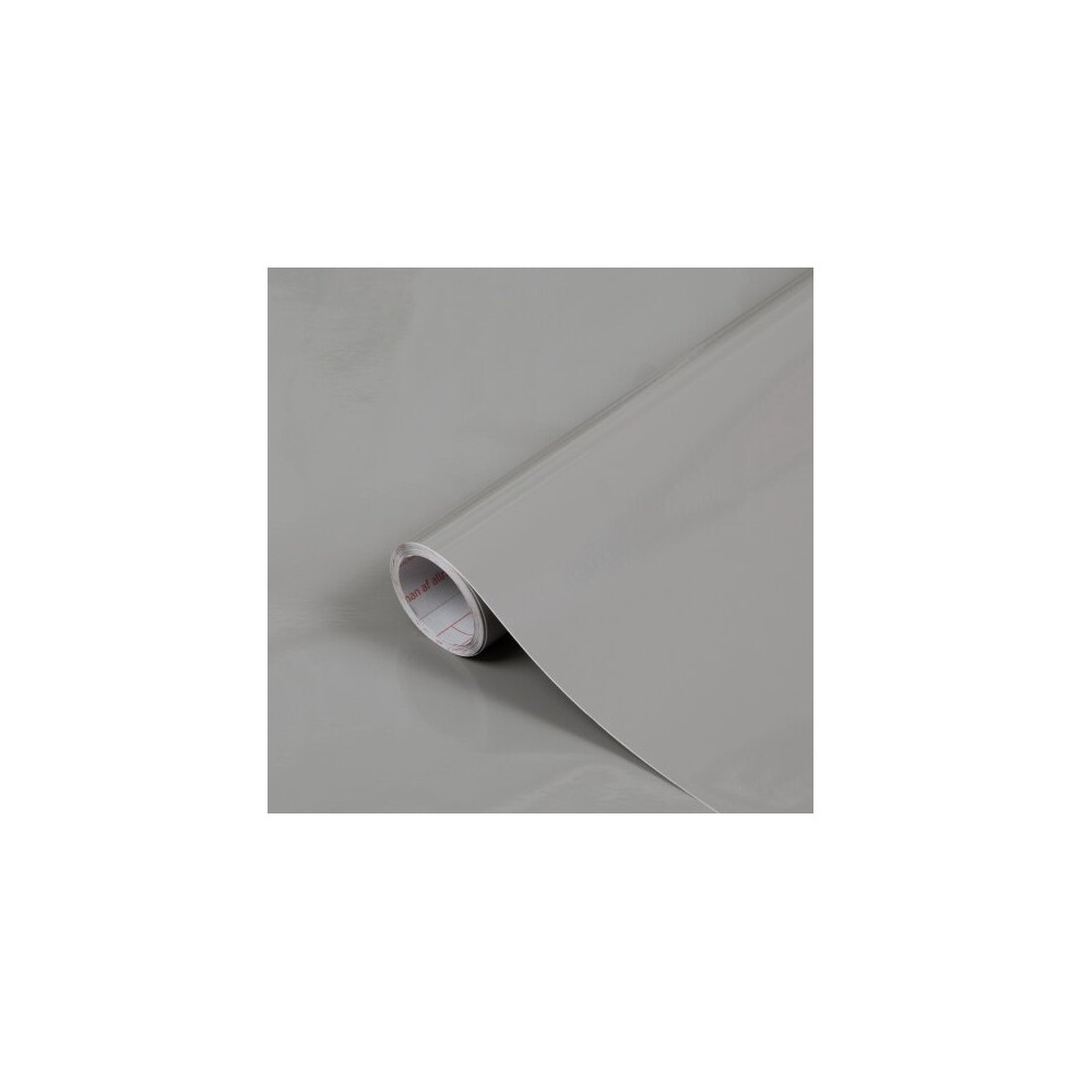 GLOSSY GREY sticky back plastic vinyl wrap film (67.5cm x 2m)