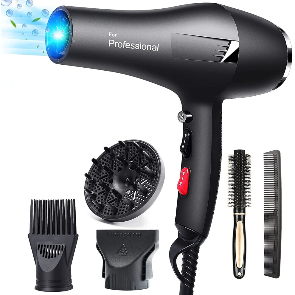 Happygoo Professional Hair Dryer 2400W Ac Motor Fast Drying Salon Ionic Diffuser Hairdryer