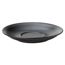 6 x Black Barista Cafe Cappuccino Saucer 6.25" (16cm)