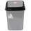10 Liter Swing Bin Lidded Dustbin. Plastic Rubbish Waste Bin. (Silver) 1