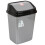 10 Liter Swing Bin Lidded Dustbin. Plastic Rubbish Waste Bin. (Silver) 2