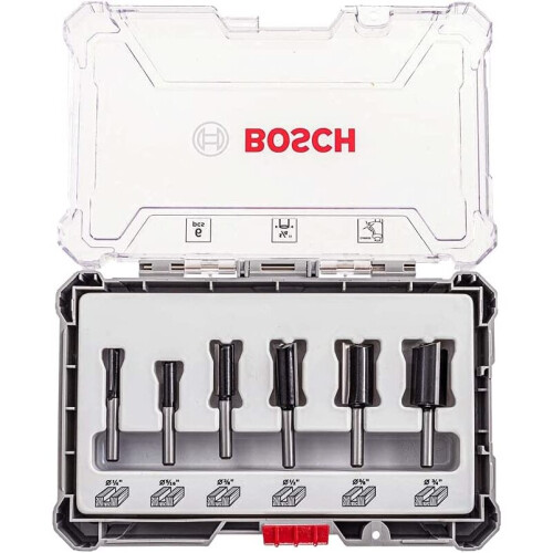 Bosch Bosch Straight 1/4 Inch Shank Router Drill Bit Set - 6 Piece 2