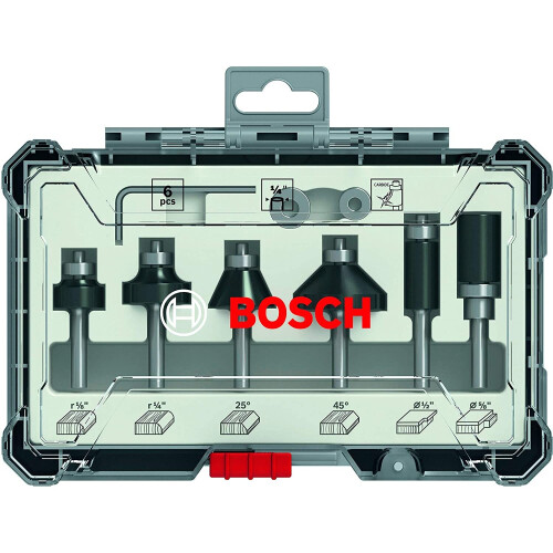 Bosch Bosch Trim And Edging 1/4 Inch Shank Router Bit Set - 6 Piece