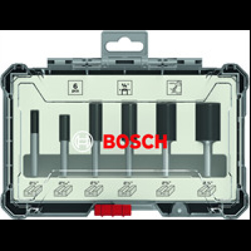 Bosch Bosch Straight 1/4 Inch Shank Router Drill Bit Set - 6 Piece