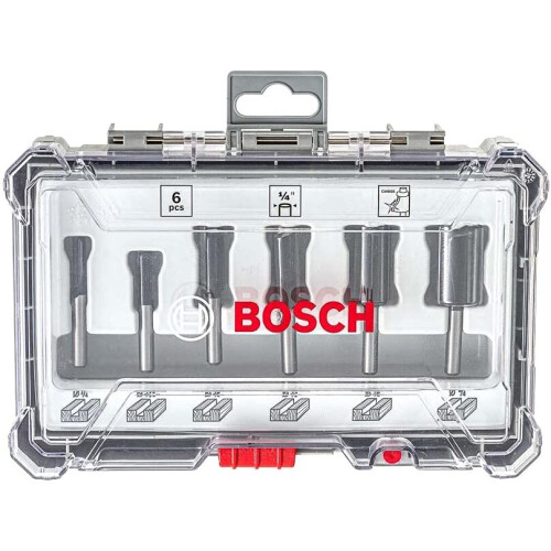 Bosch Bosch Straight 1/4 Inch Shank Router Drill Bit Set - 6 Piece 1