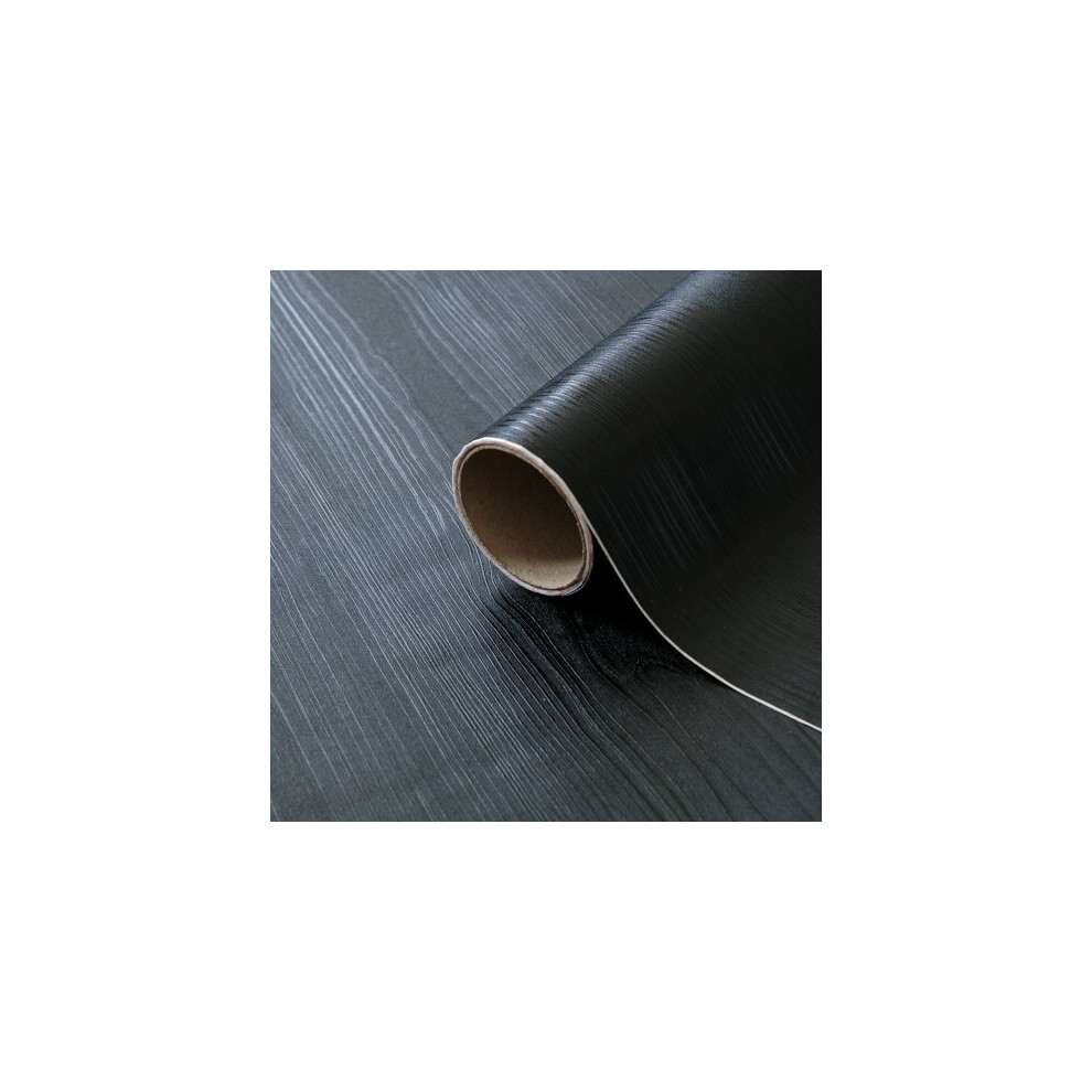 QUADRO BLACK premium sticky back plastic vinyl wrap film (67.5cm x 1.5m)