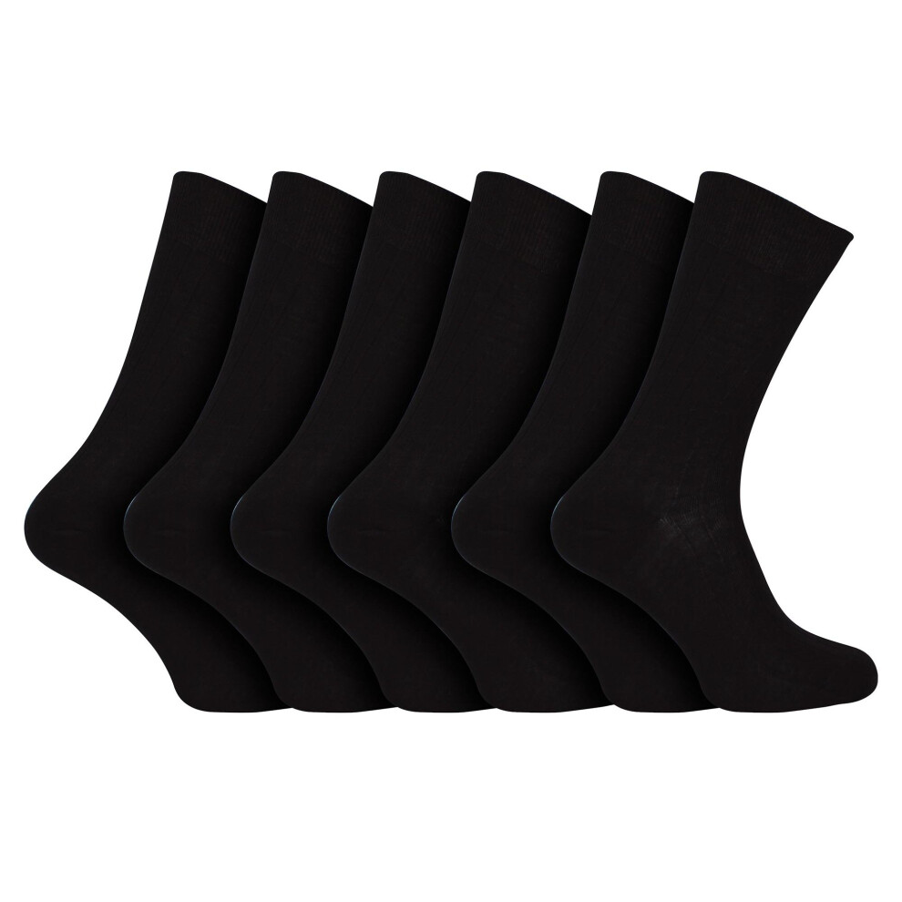 Sock Snob (6-8 A, Black) - 6 Pack Mens 100% Egyptian Cotton Dress Socks