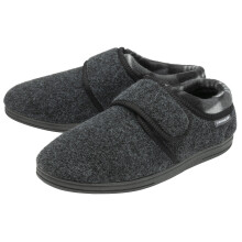 (41, Holzkohle) Dunlop - Dunlop - Herren Orthopädische Hausschuhe mit Klettverschluss | Memory Foam