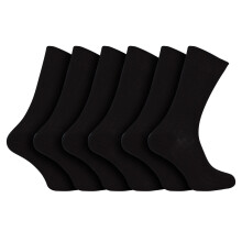 (12-14, Black) Sock Snob - 6 Pack Mens 100% Egyptian Cotton Dress Socks