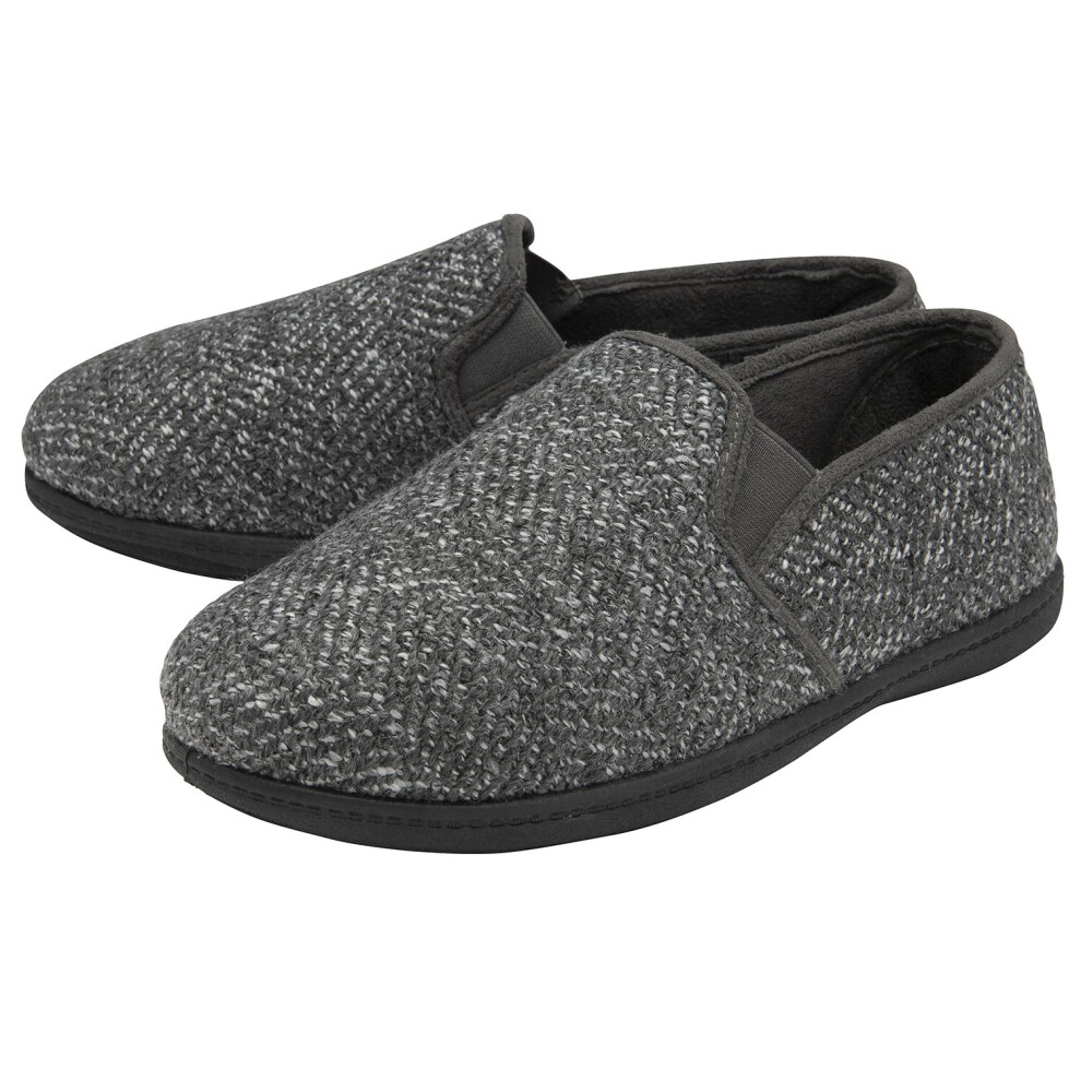 (9 UK, Grey) Slippers with Memory Foam Soles for Men | Dunlop | House Indoor