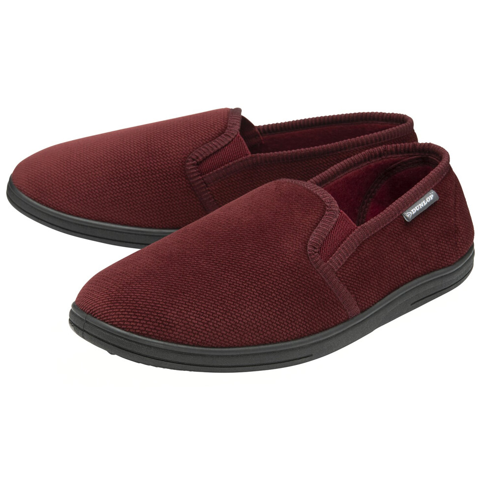 (9 UK, Bordo) House Slippers for Men | Dunlop | Memory Foam | Indoor Home Bedroom