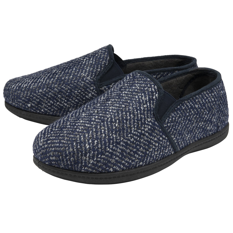 (11 UK, Navy) Slippers with Memory Foam Soles for Men | Dunlop | House Indoor