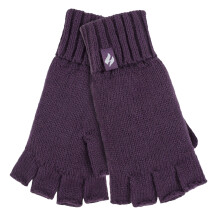 (One Size, Lila fest) Heat Holders - Heat Holders Handschuhe Fingerlos Damen Thermo Handschuhe Ohne Finger Stricken