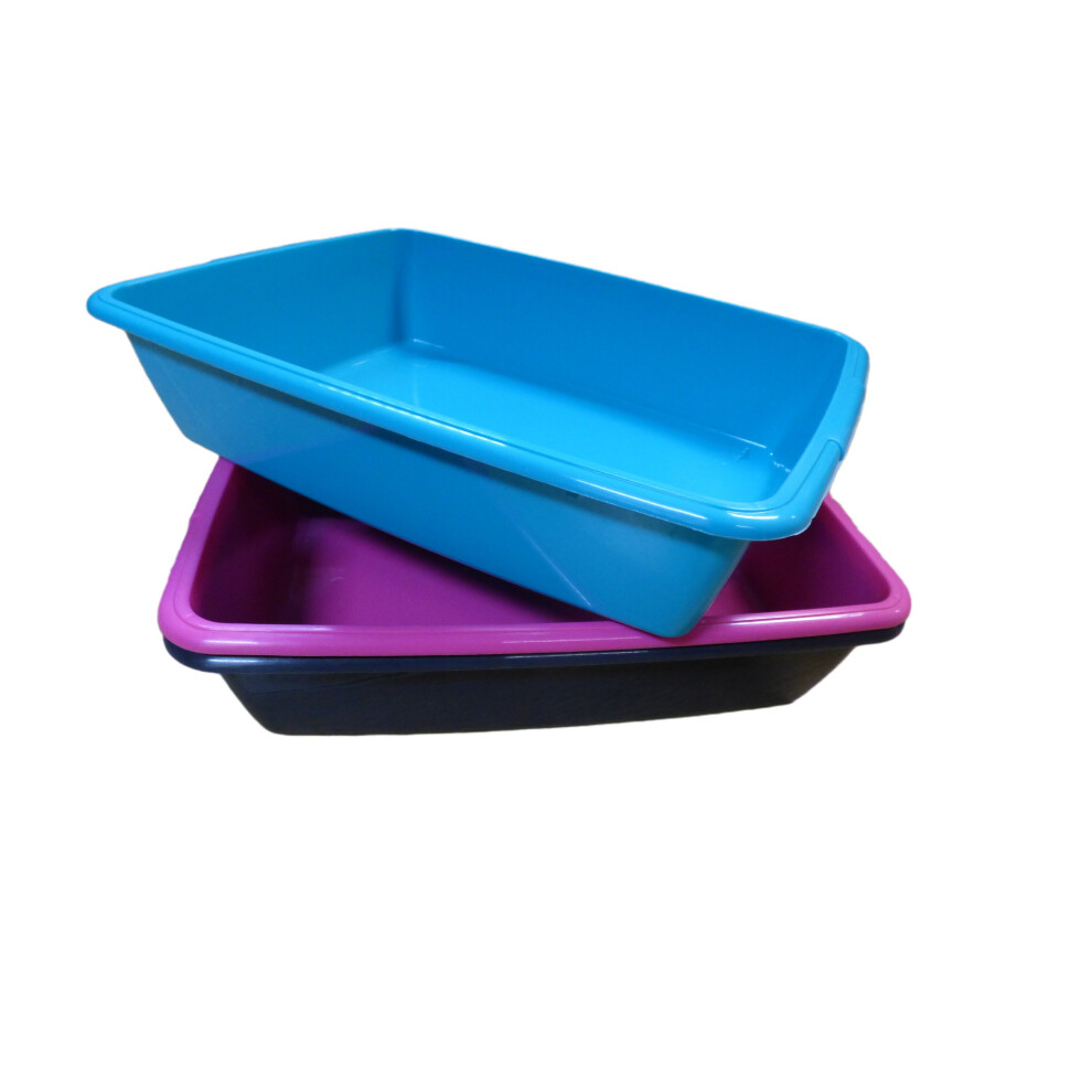 2x Large Cat Litter Tray Plastic Pet Toilet Training Litter Box 46cm