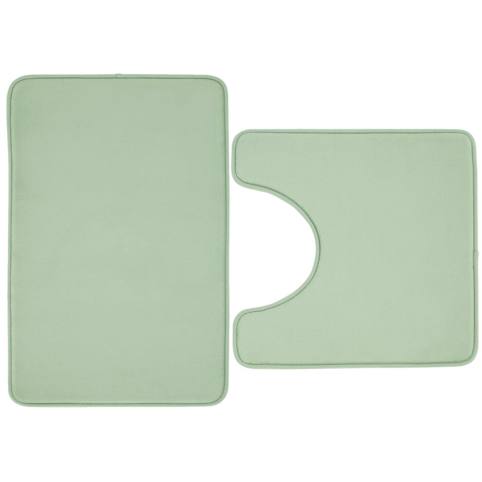 Antibacterial Memory Foam Bath & Ped Mat Sage
