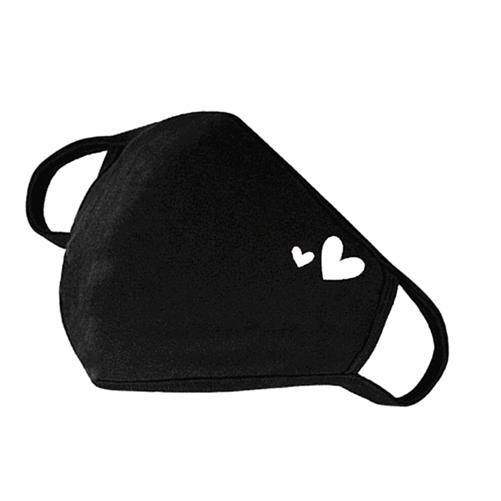 (White x1) Heart Design Face Mask