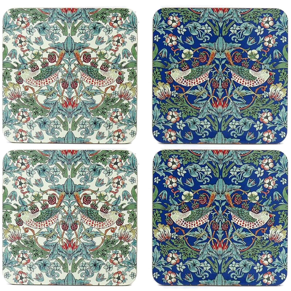 Set Of 4 Coasters - Strawberry Thief (William Morris)