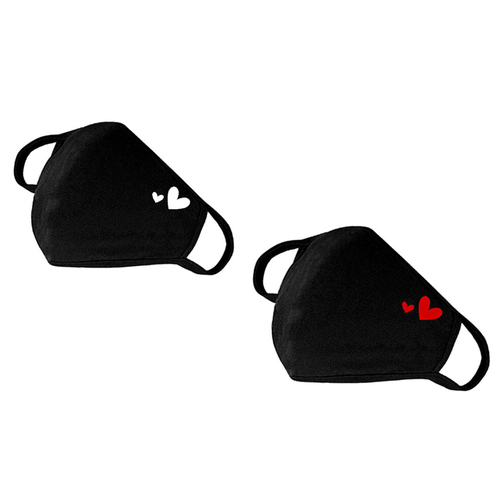 (Red and White) Heart Design Face Mask