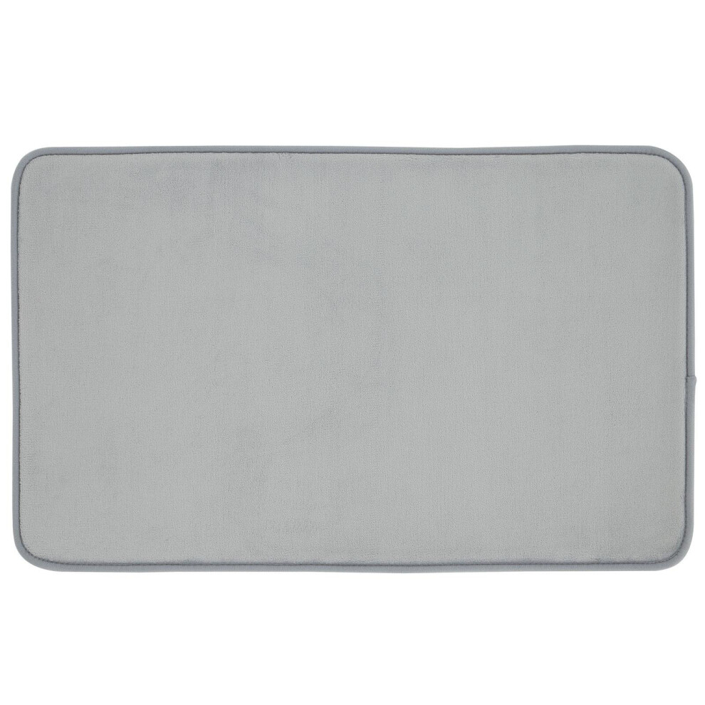 Antibacterial Memory Foam Bath Mat Silver